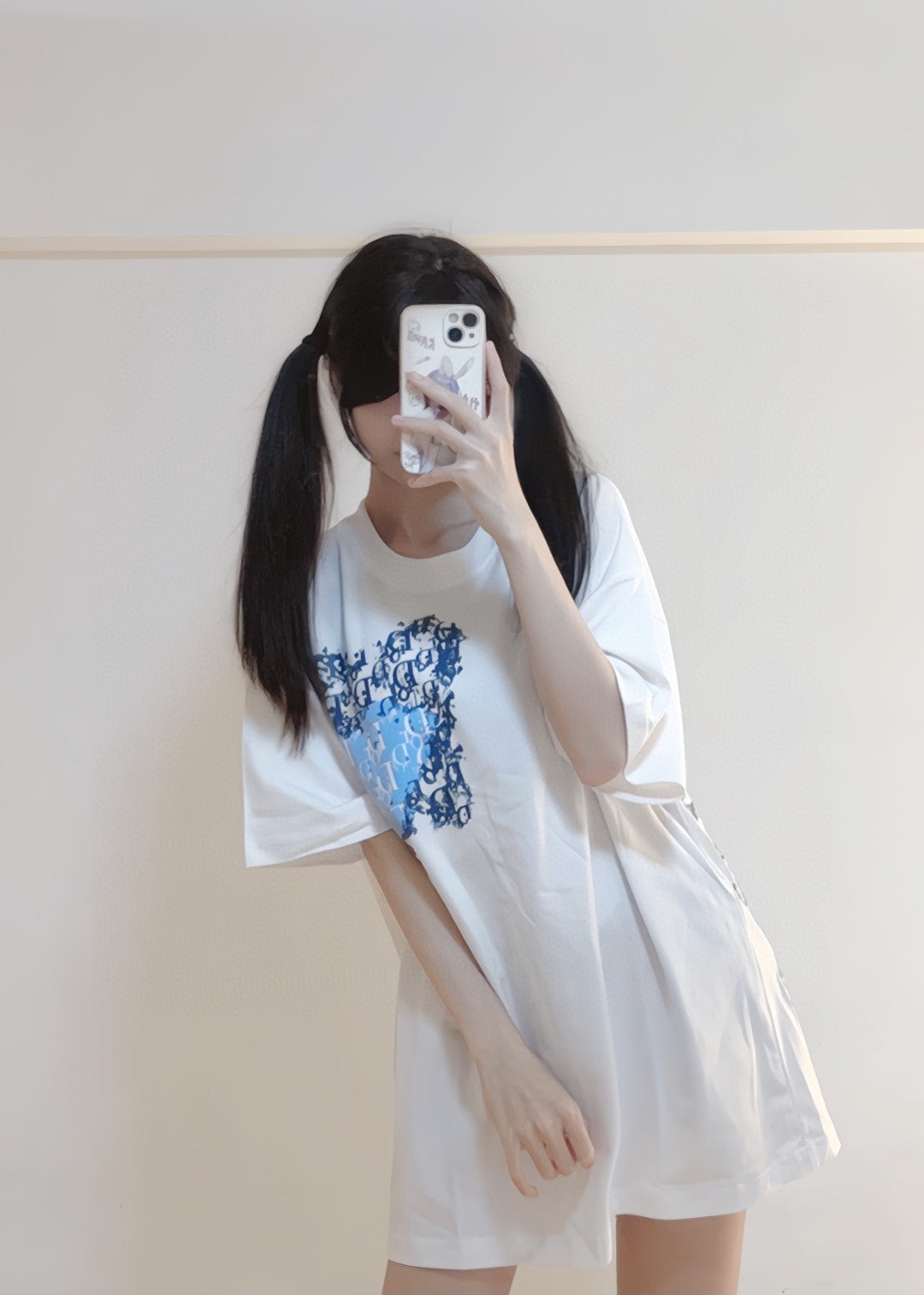 T-shirt Dior à motif monogramme (blanc)