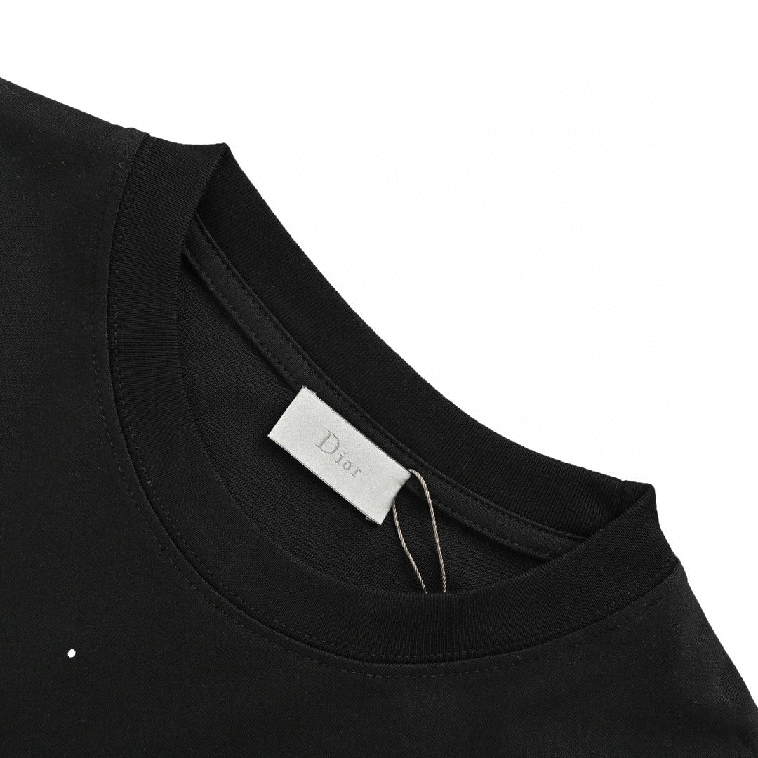 T-shirt noir Dior à logo multicolore