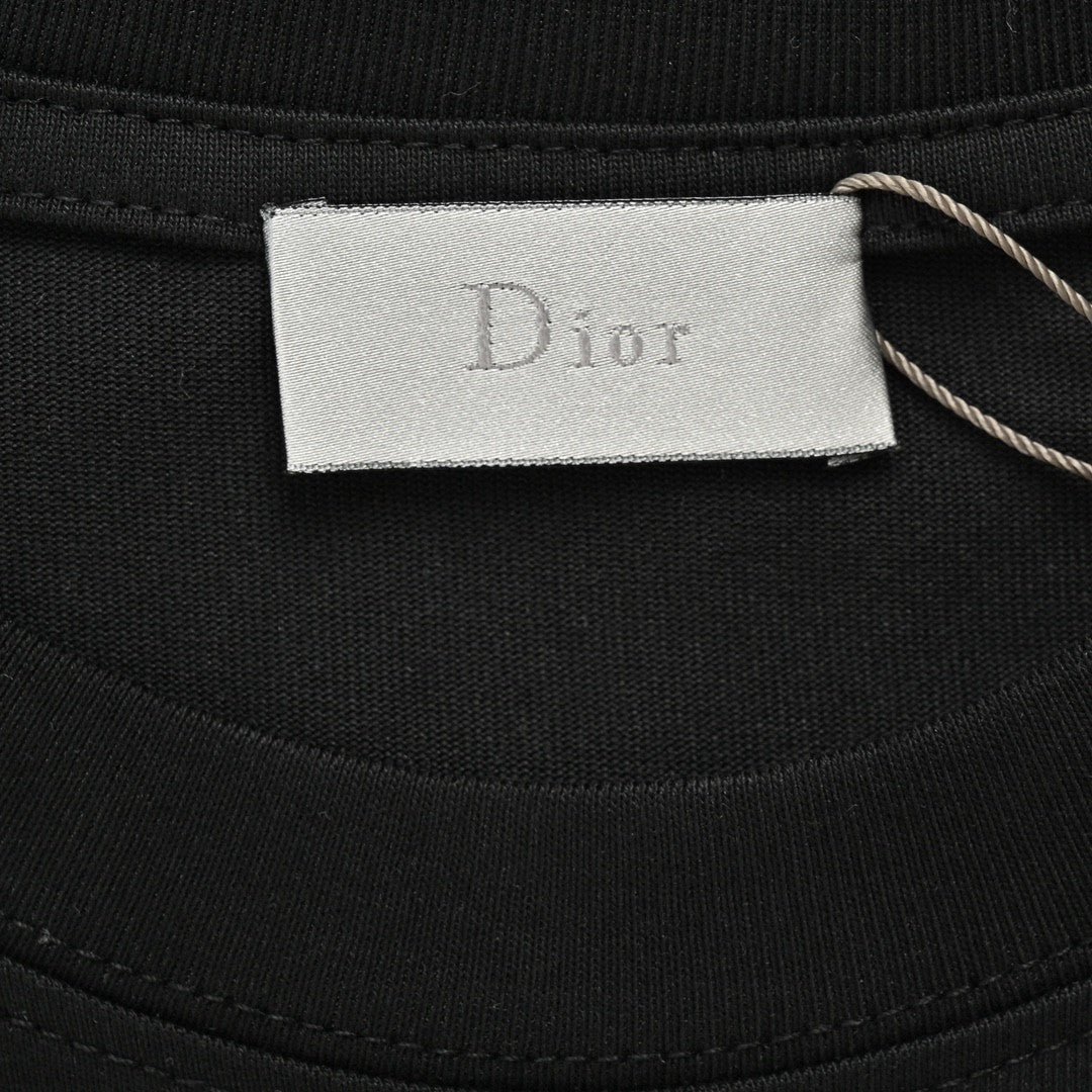 T-shirt noir Dior à logo multicolore