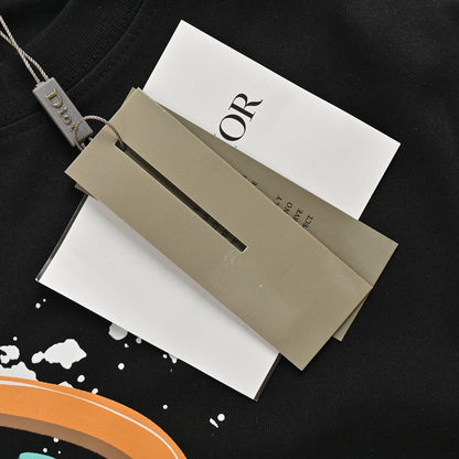 T-shirt noir Dior à logo multicolore