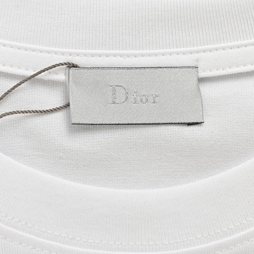T-shirt blanc Dior à logo multicolore