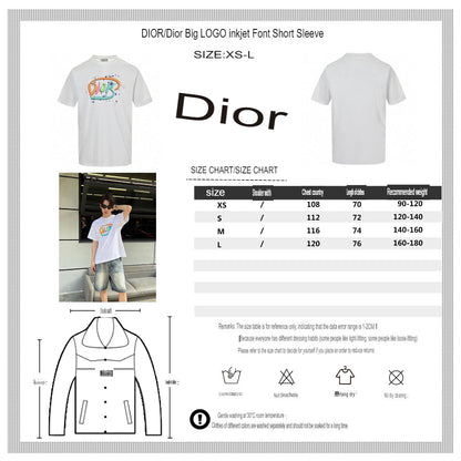 T-shirt blanc Dior à logo multicolore