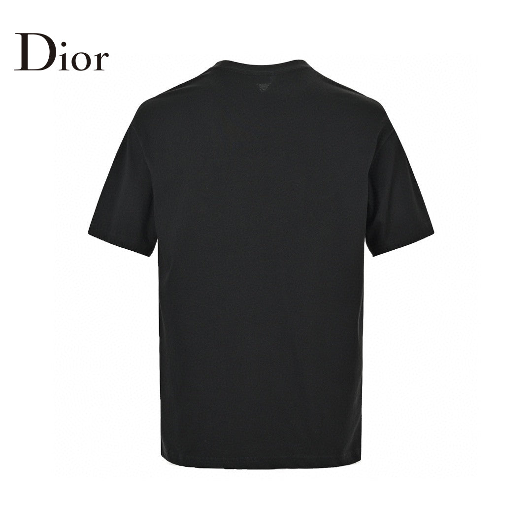 T-shirt noir Dior avec logo épingle de sûreté