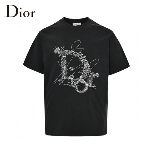 T-shirt Dior à motif griffonné (noir)