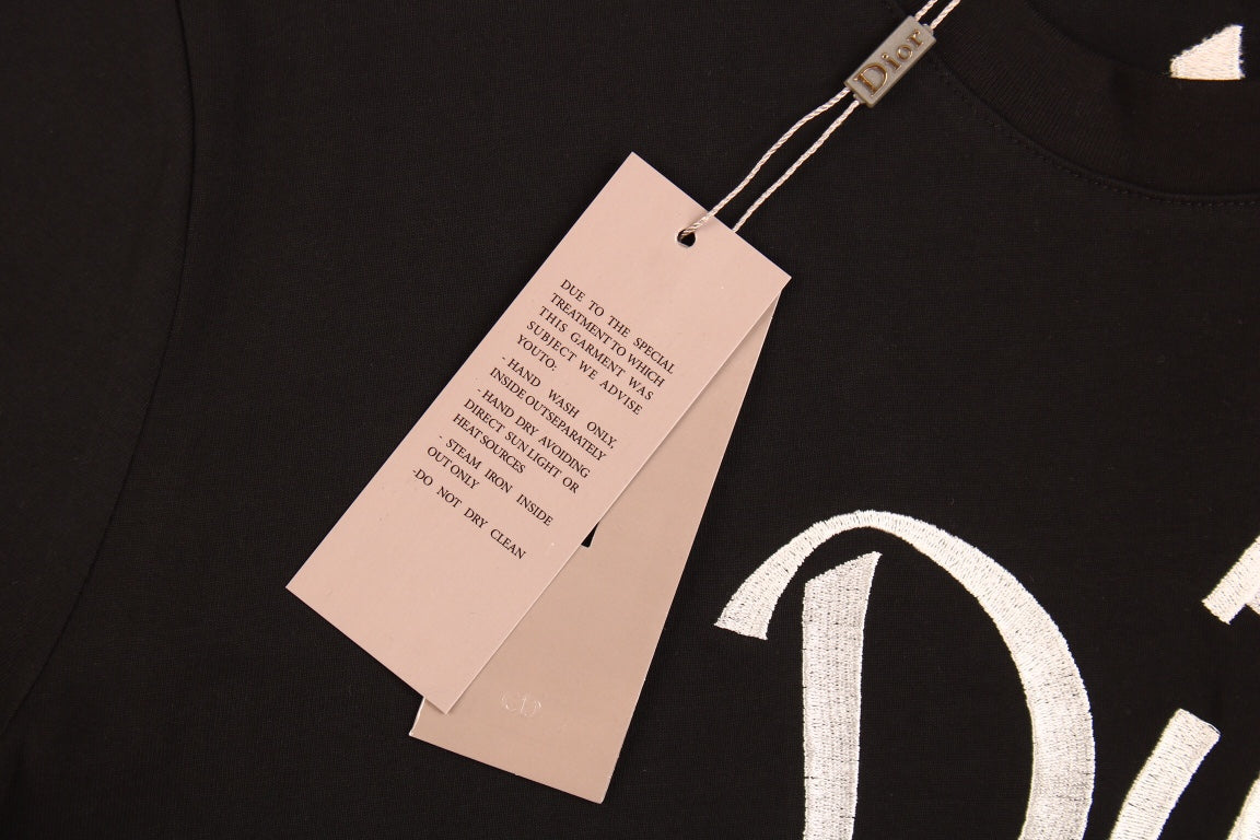 T-shirt Dior à logo script (noir)