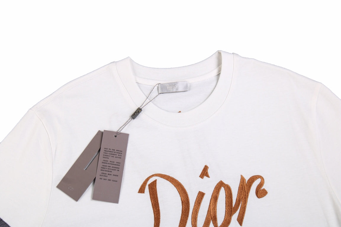 T-shirt Dior à logo script (blanc)
