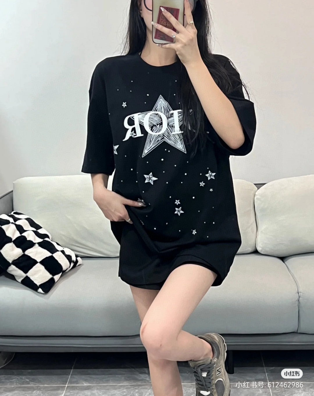 T-shirt noir Dior Star Graphic