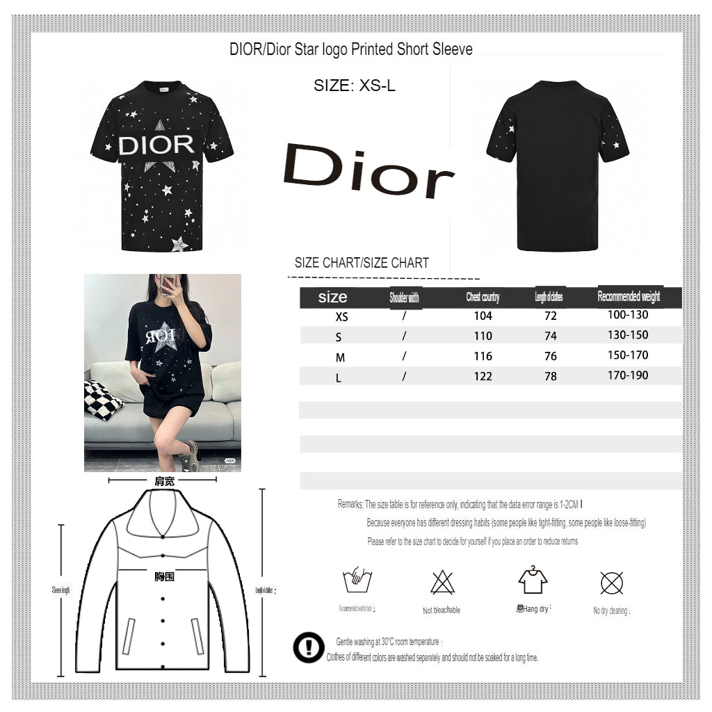 T-shirt noir Dior Star Graphic
