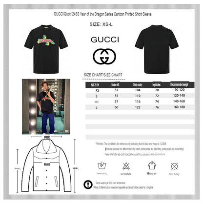 T-shirt noir Gucci à motif dinosaure