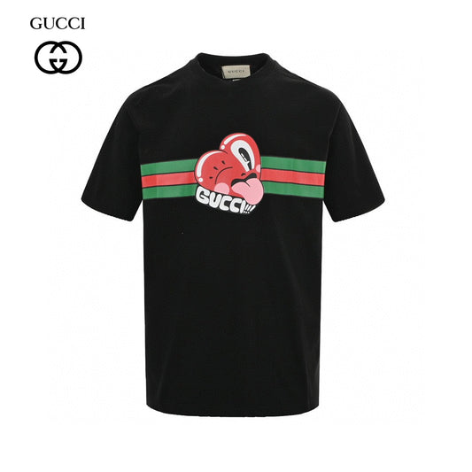 T-shirt noir Gucci à motif cœur