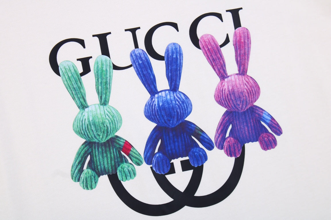 T-shirt Gucci Bunny Trio (Blanc)