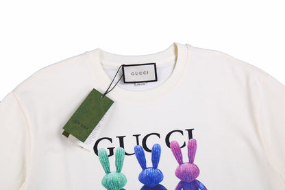 T-shirt Gucci Bunny Trio (Blanc)
