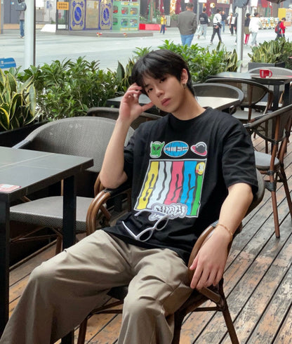 T-shirt Gucci à motif dessin animé (noir)