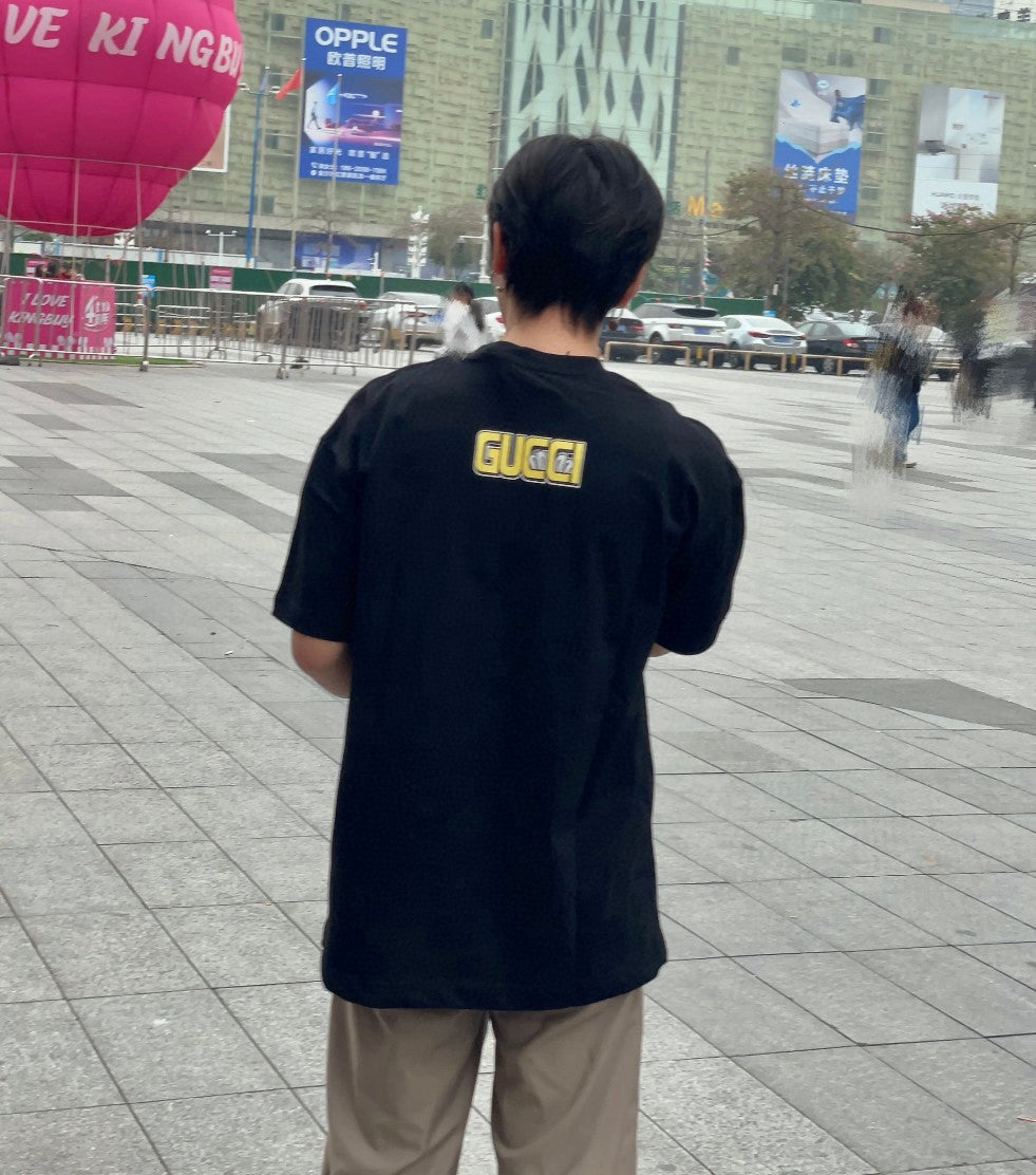 T-shirt Gucci à motif dessin animé (noir)