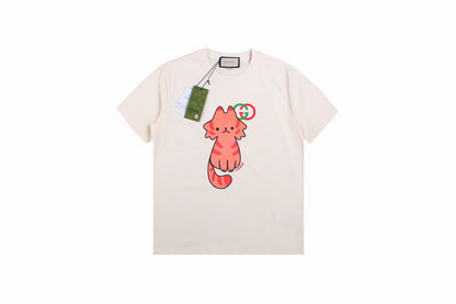 T-shirt Gucci à motif chat (crème)