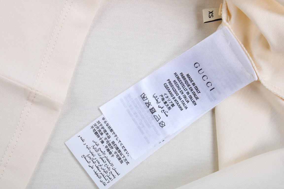 T-shirt Gucci à motif chat (crème)
