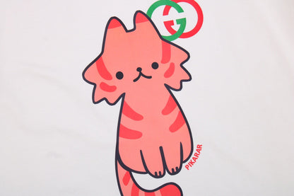 T-shirt Gucci à motif chat (crème)