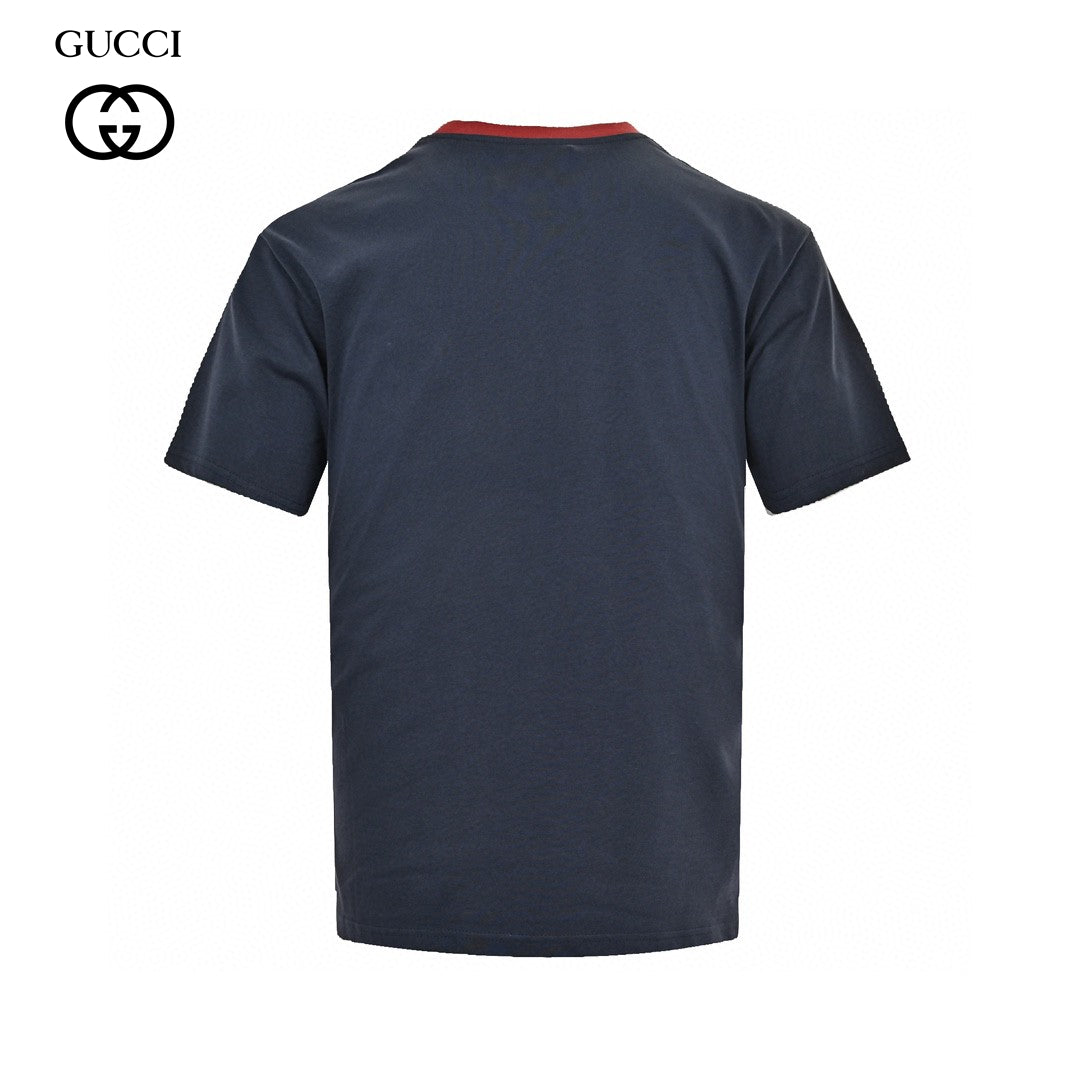 T-shirt Gucci à logo cerise bleu marine