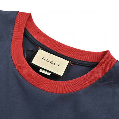 T-shirt Gucci à logo cerise bleu marine