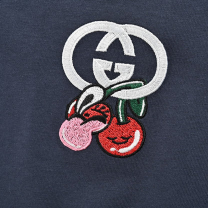 T-shirt Gucci à logo cerise bleu marine