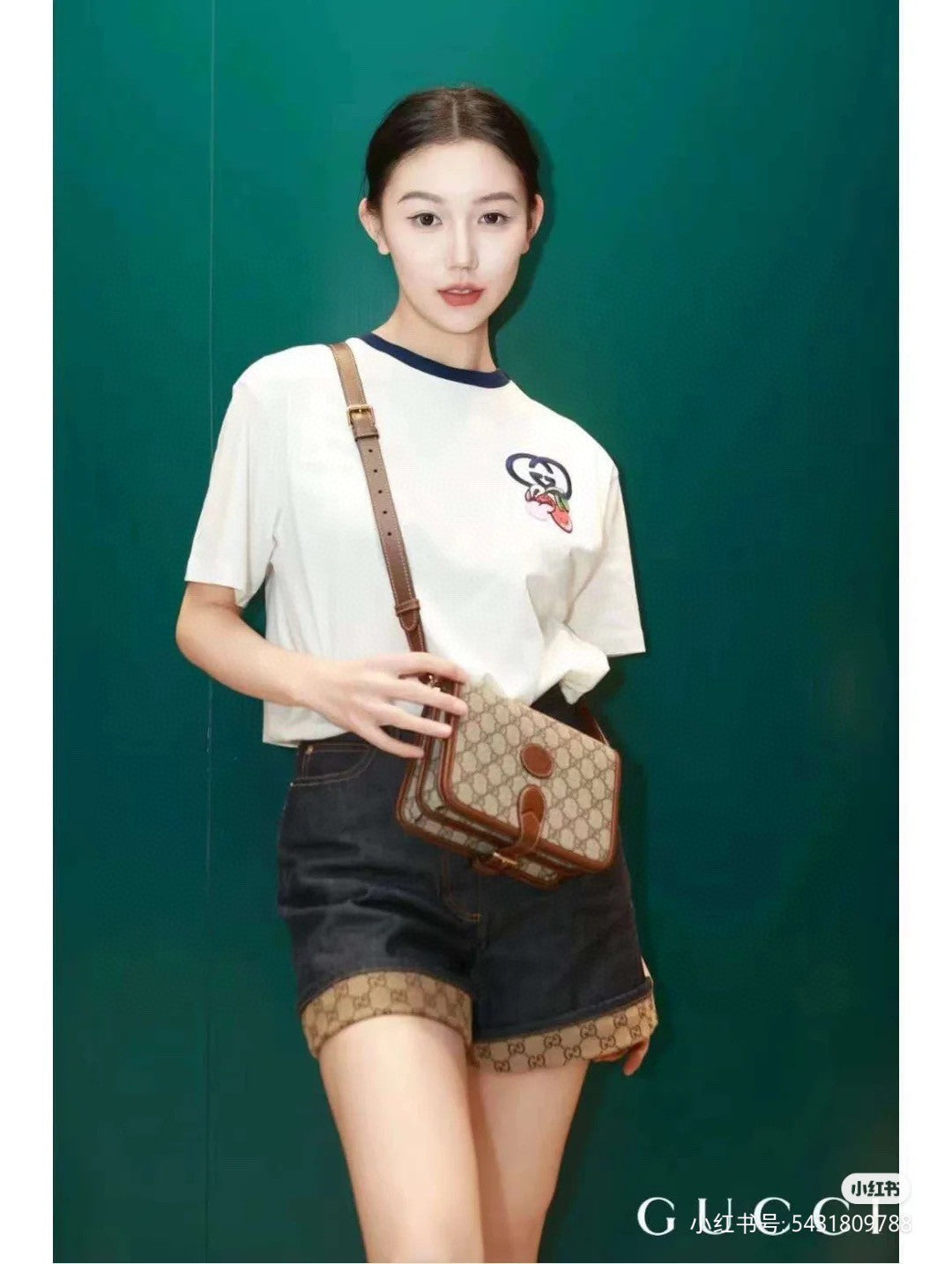 T-shirt Gucci à logo cerise