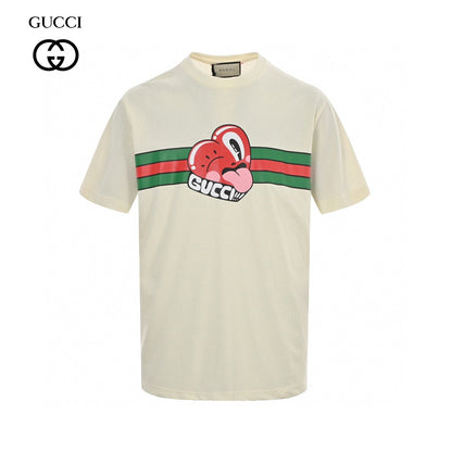 T-shirt Gucci crème à motif cœur