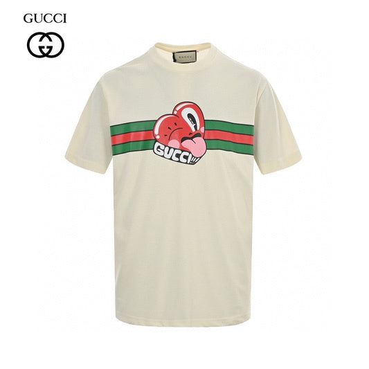 T-shirt Gucci crème à motif cœur