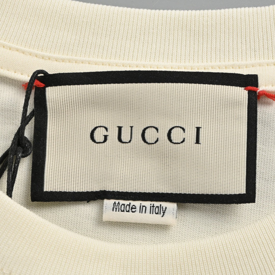 T-shirt Gucci crème à motif cœur