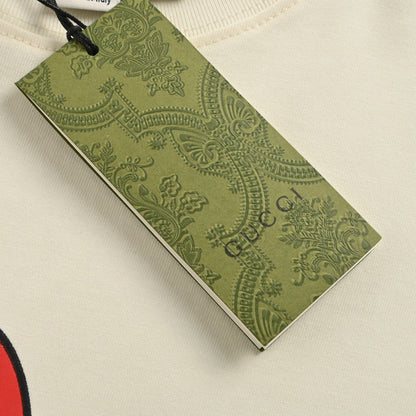 T-shirt Gucci crème à motif cœur