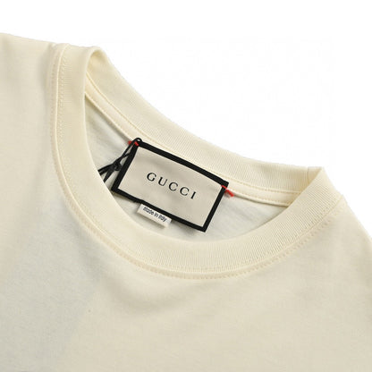 T-shirt Gucci crème à motif cœur