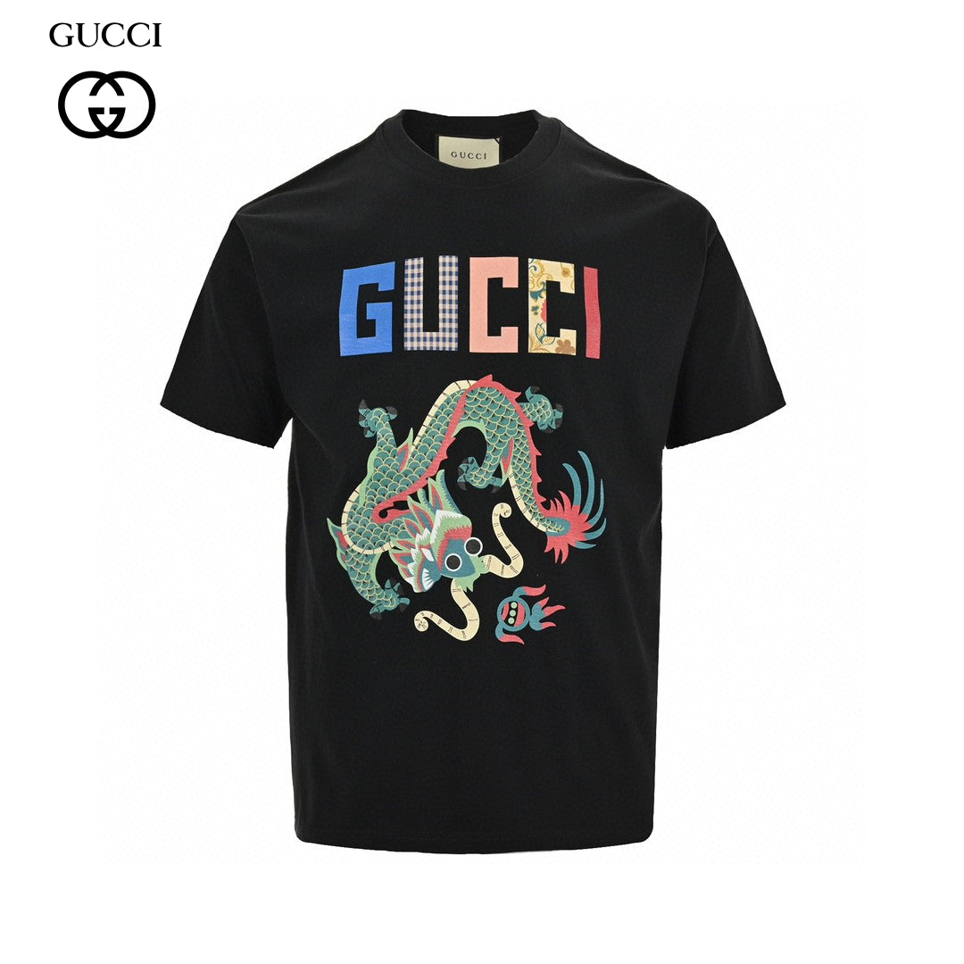 T-shirt Gucci à motif dragon (noir)