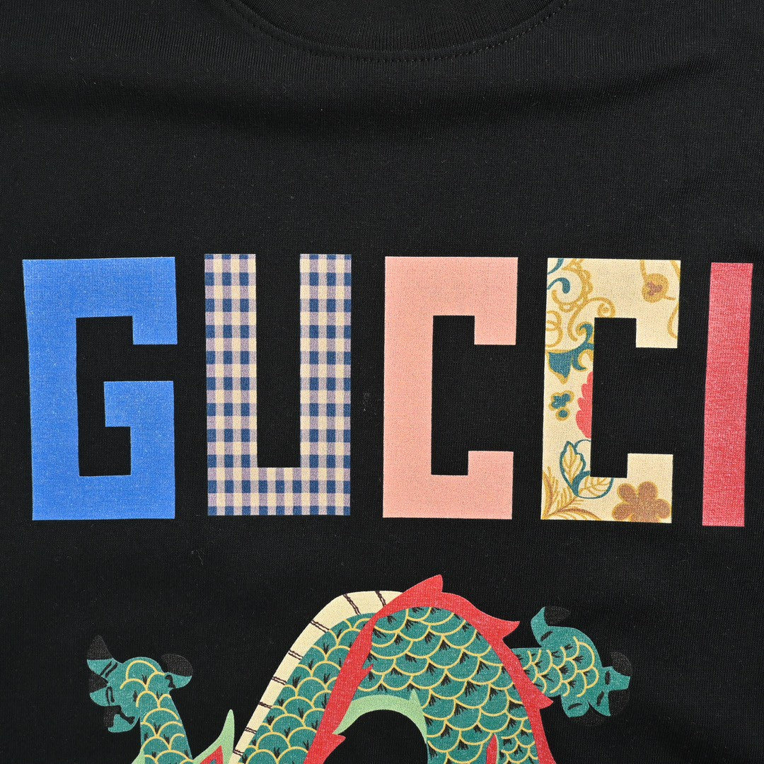 T-shirt Gucci à motif dragon (noir)