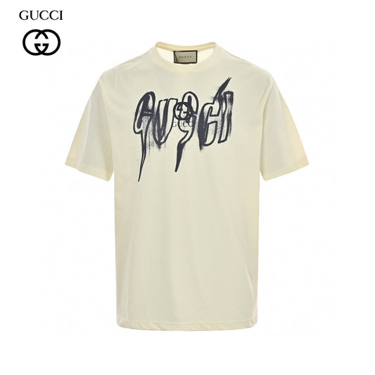 T-shirt crème à motif Gucci