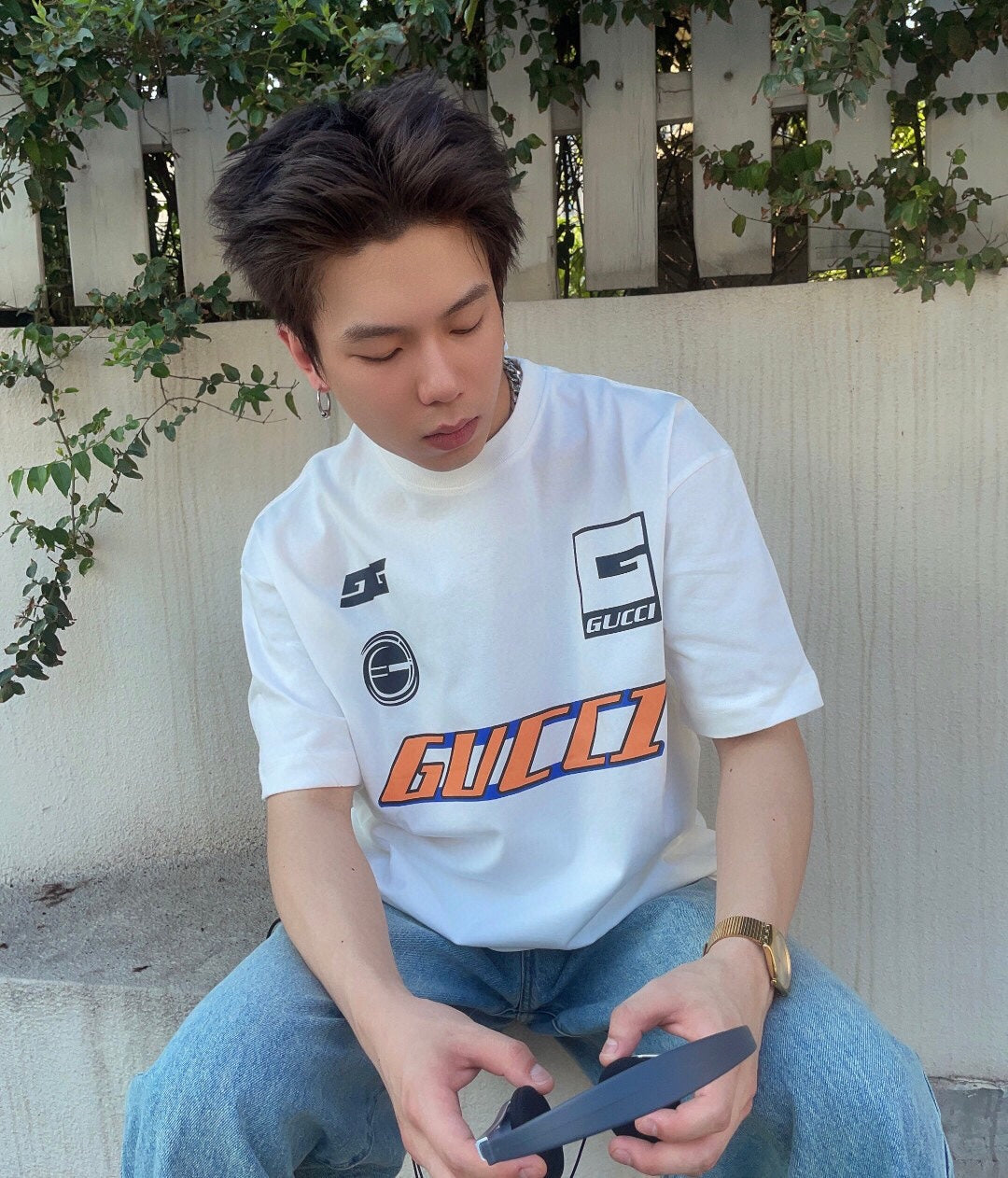 T-shirt à logo graphique Gucci