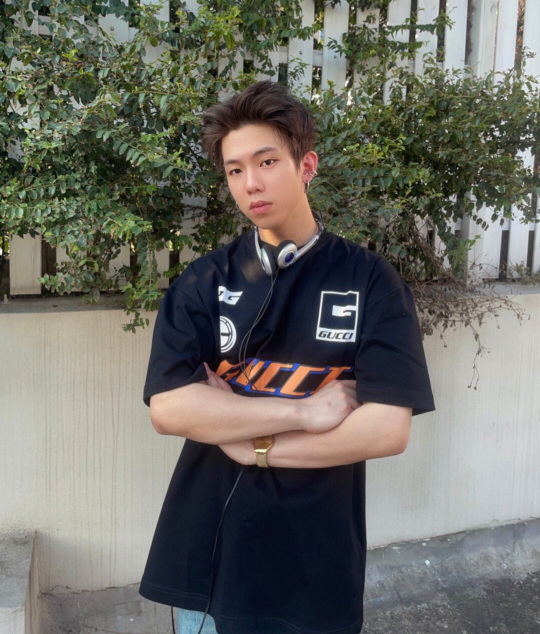 T-shirt Gucci à logo graphique (noir)