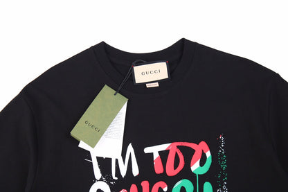 T-shirt Gucci « Je suis trop Gucci pour tes problèmes » - Noir