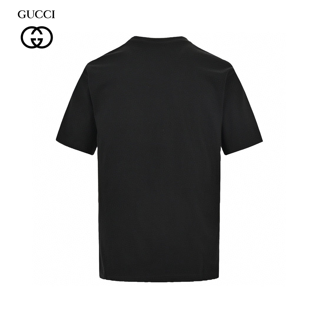 T-shirt noir Gucci à motif GG entrelacé