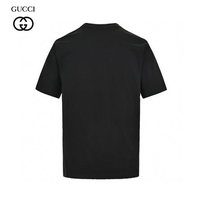 T-shirt noir Gucci à motif GG entrelacé