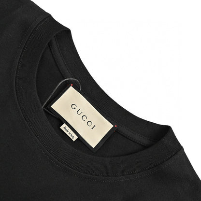 T-shirt noir Gucci à motif GG entrelacé