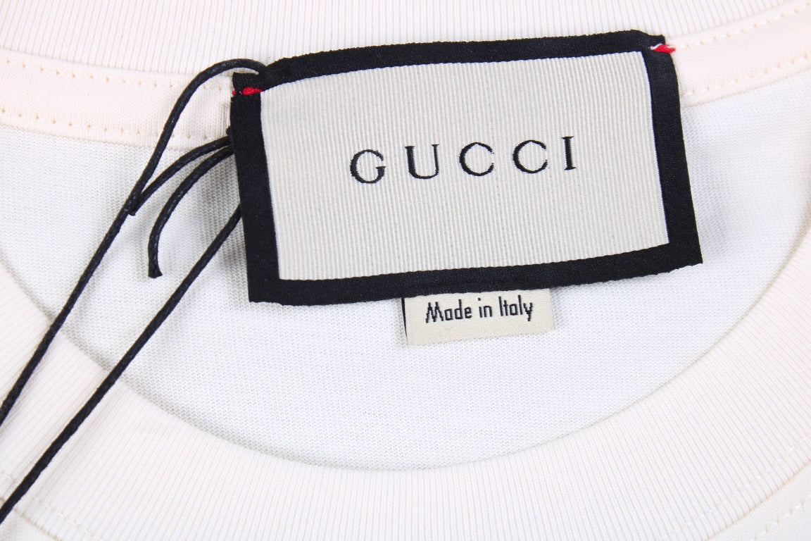 T-shirt Gucci à logo éclair couleur crème