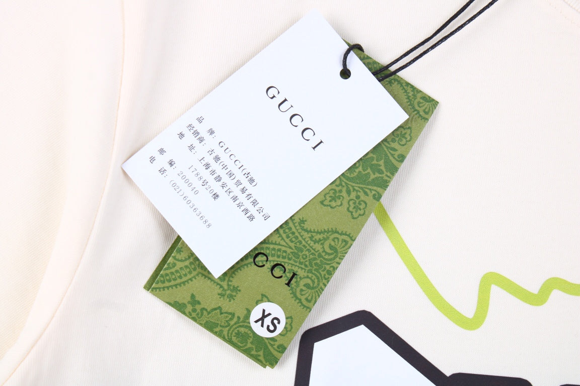 T-shirt Gucci à logo éclair couleur crème