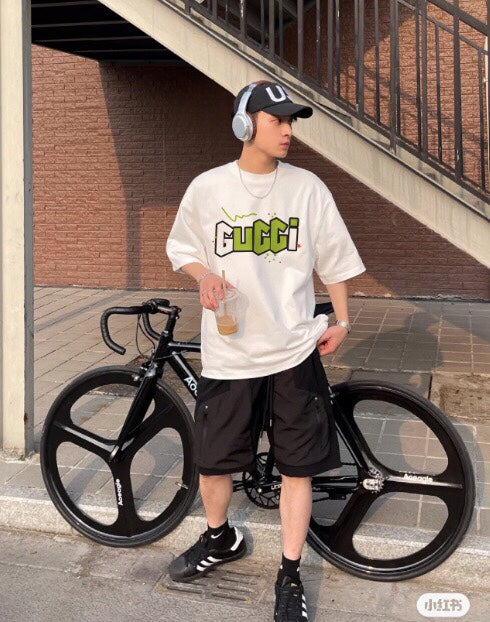 T-shirt Gucci à logo éclair couleur crème