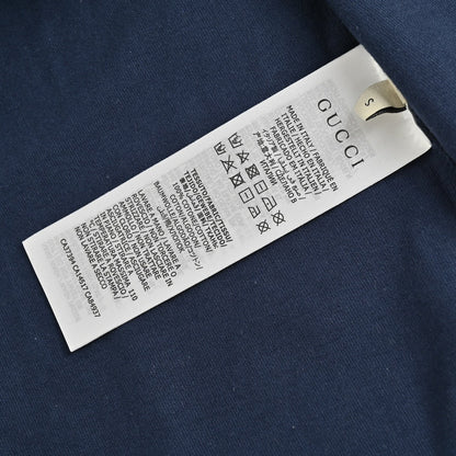T-shirt Gucci bleu marine avec logo superposé