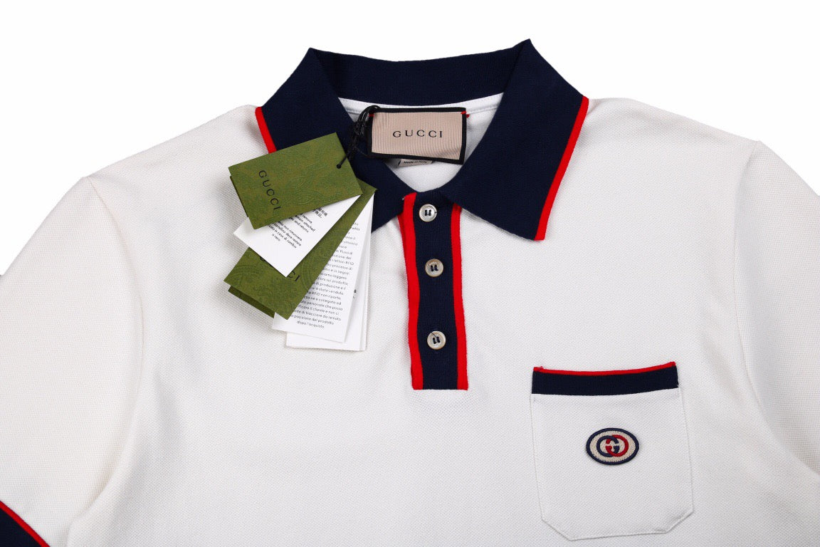 Polo Gucci à col Web (blanc)