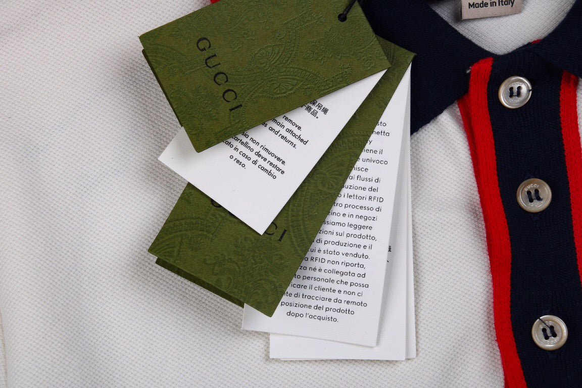 Polo Gucci à col Web (blanc)