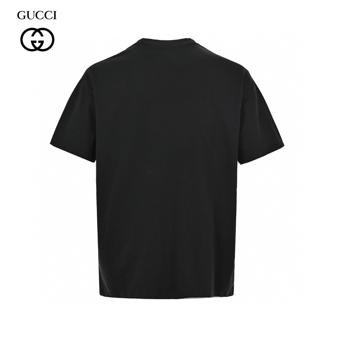 T-shirt noir Gucci à motif snowboarder