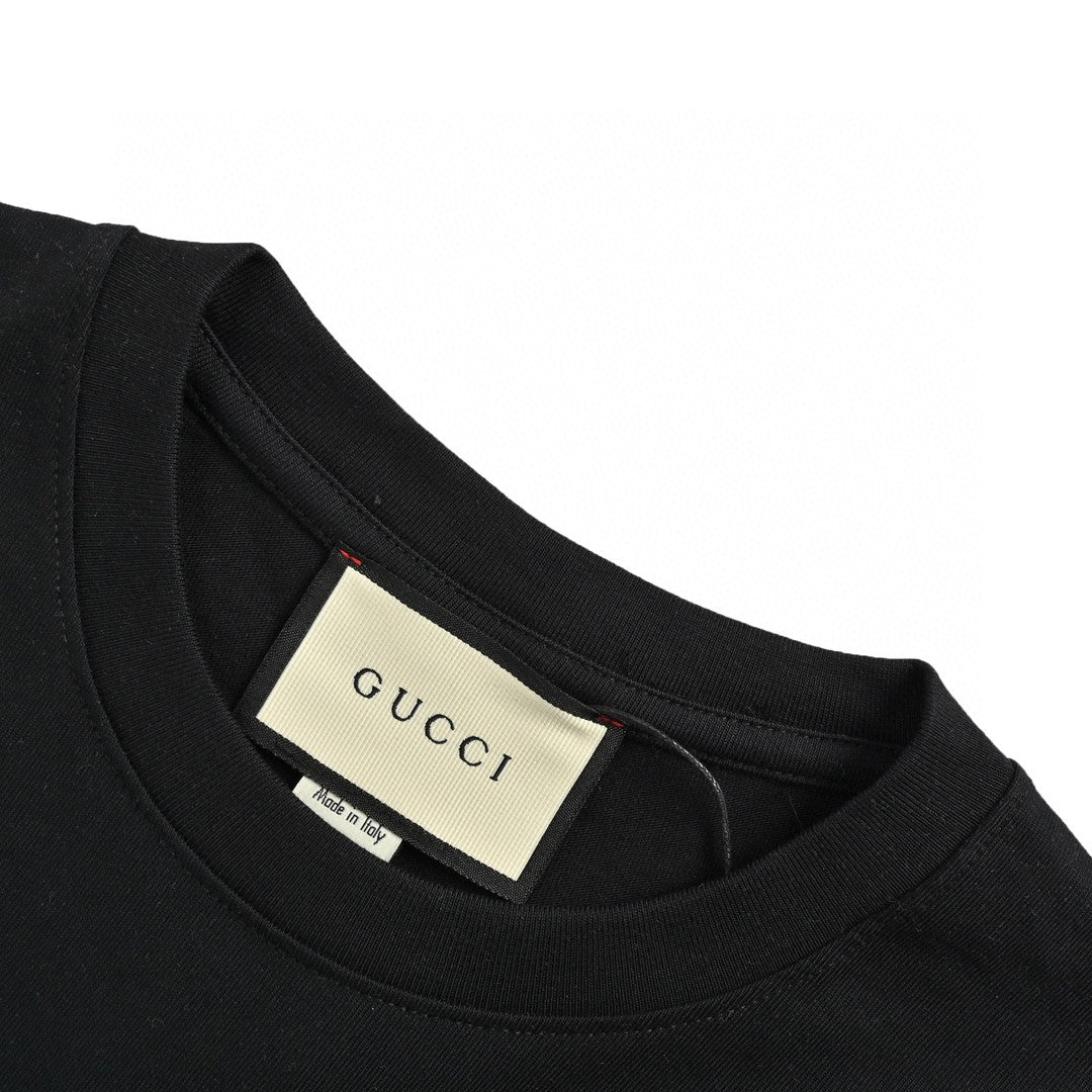 T-shirt Gucci à logo éclaboussé (noir)
