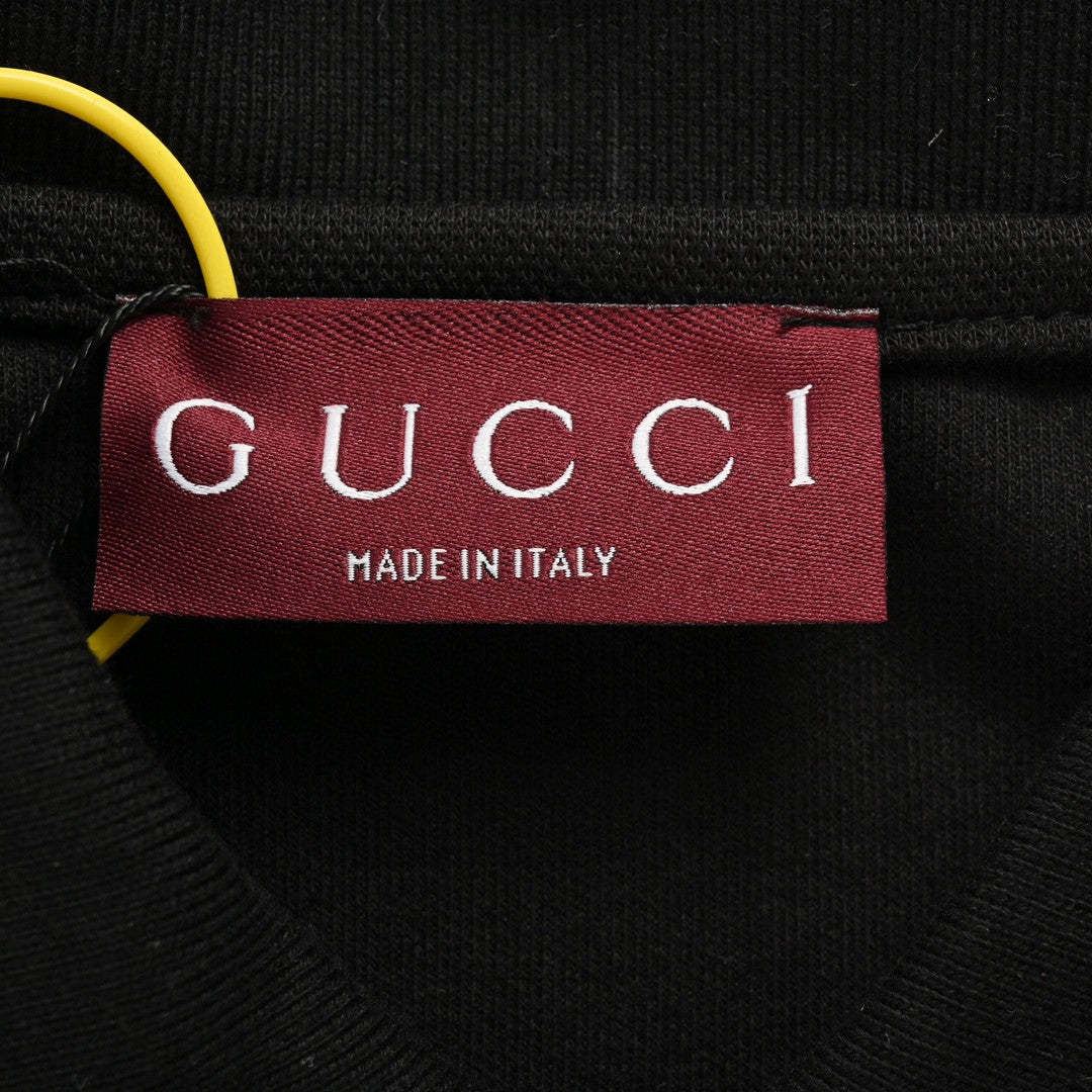 Polo Gucci à rayures et logo (noir)
