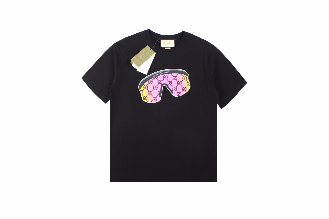 T-shirt graphique Gucci - Lunettes de soleil - Noir