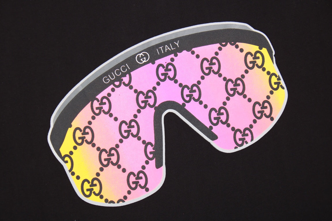 T-shirt graphique Gucci - Lunettes de soleil - Noir